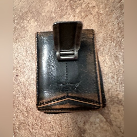 SOLD-Fossil Brand Money Clip Wallet for Belt Men’s One Size Brown Leather Silver - Picture 3 of 6